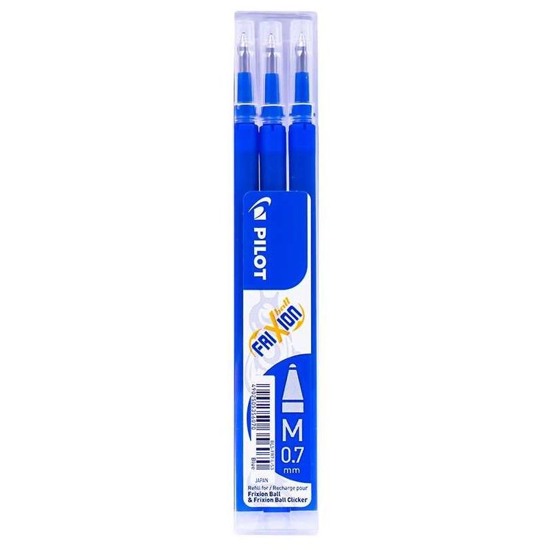 Set 3 mine de rezerva pentru pix cu cerneala termosensibila, Roller Frixion Ball, grosime 0.7 mm, albastru - imagine 4